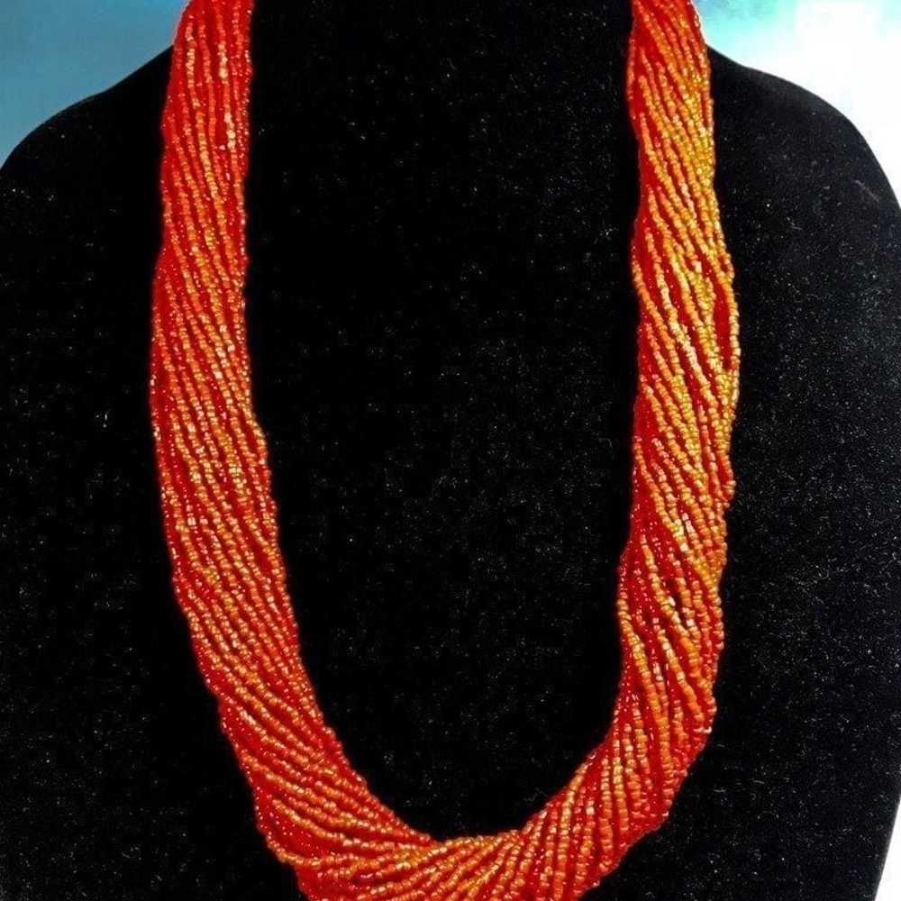 Vintage Coral Multistrand Coral Necklace - image 5