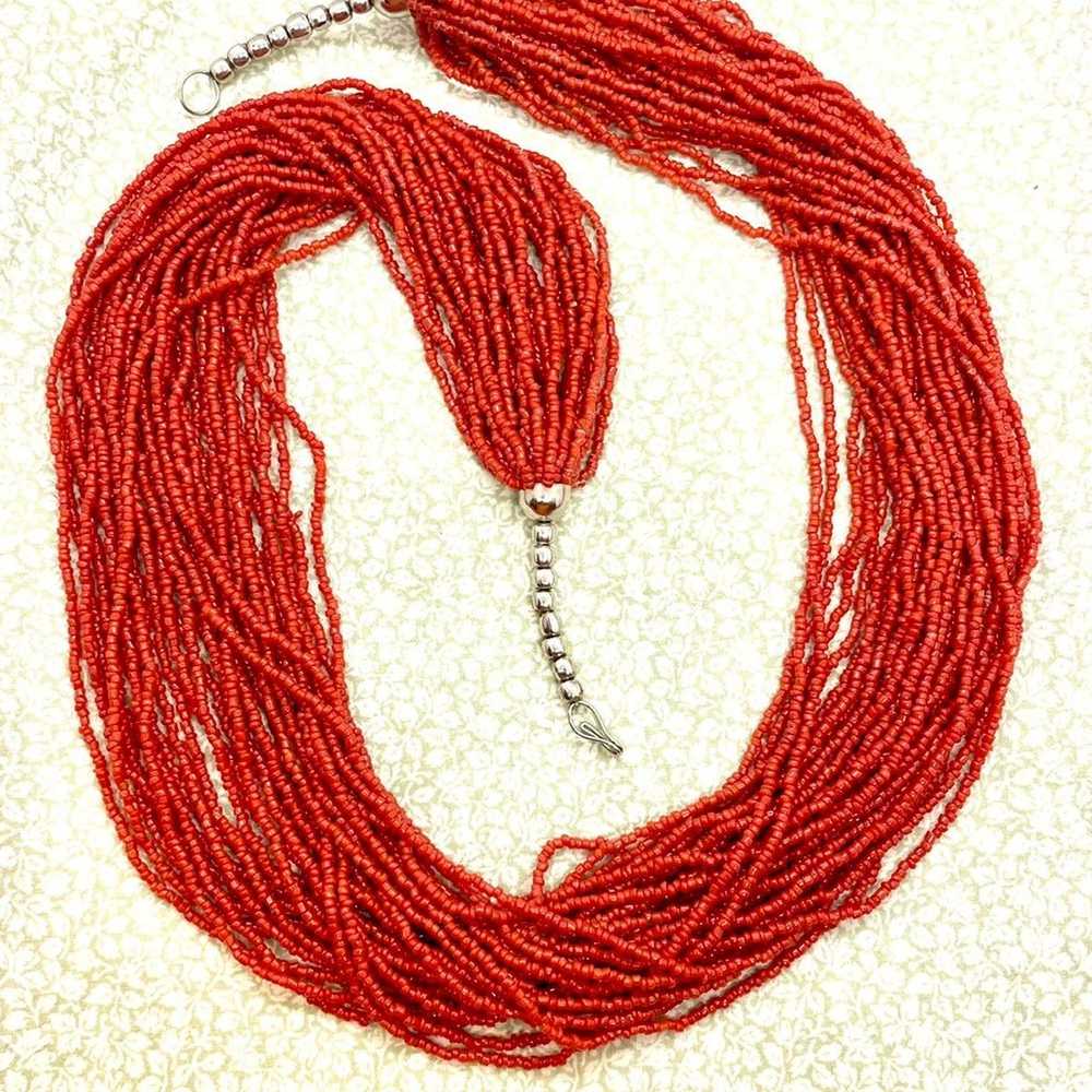 Vintage Coral Multistrand Coral Necklace - image 8