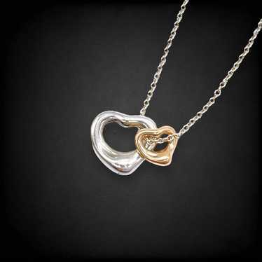 Tiffany Double Open Heart 750 Necklace Silver 1524