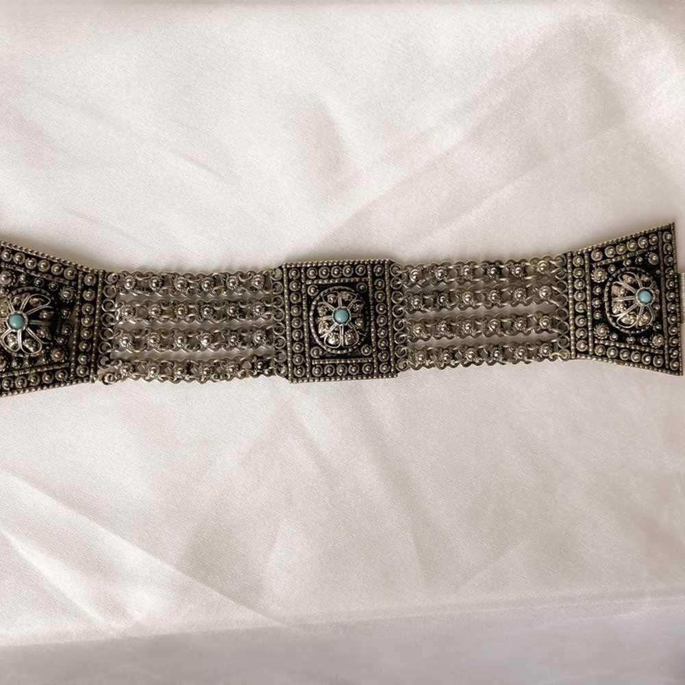 Vintage 925 silver turquoise bracelet - image 4