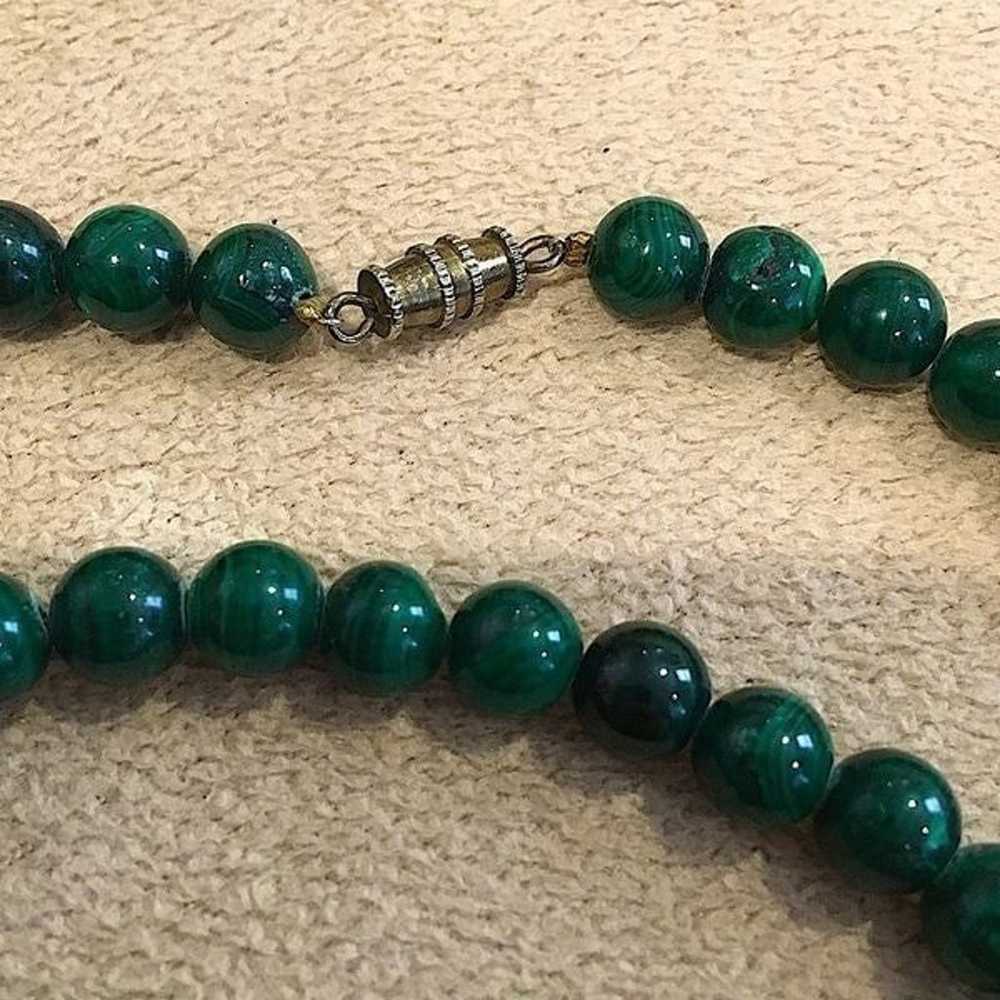 Vintage Genuine Malachite Long Strand Beaded Neck… - image 5