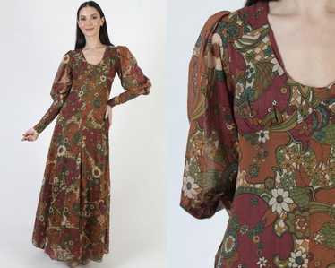 1969 Black Label Gunne Sax Dress, 70s Renaissance… - image 1