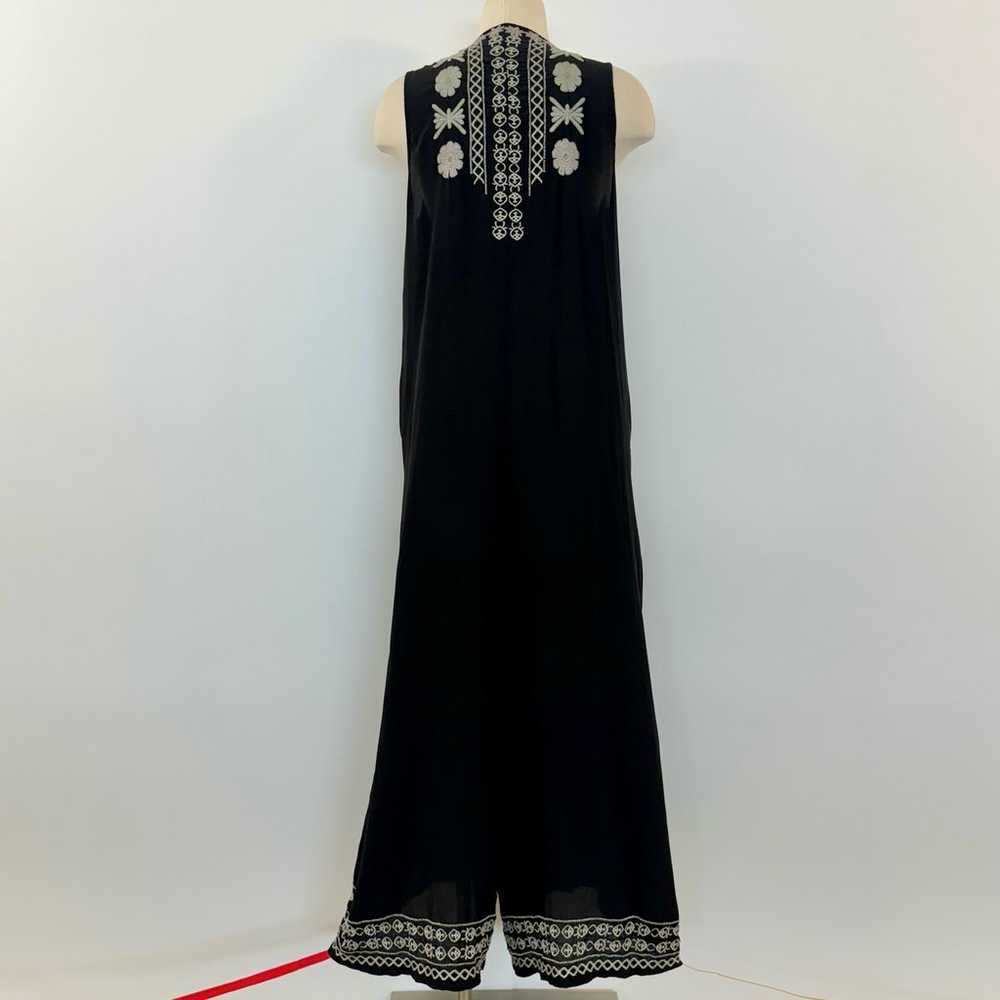 Johnny Was Biya Shia Black Silk Embroidered Relax… - image 5