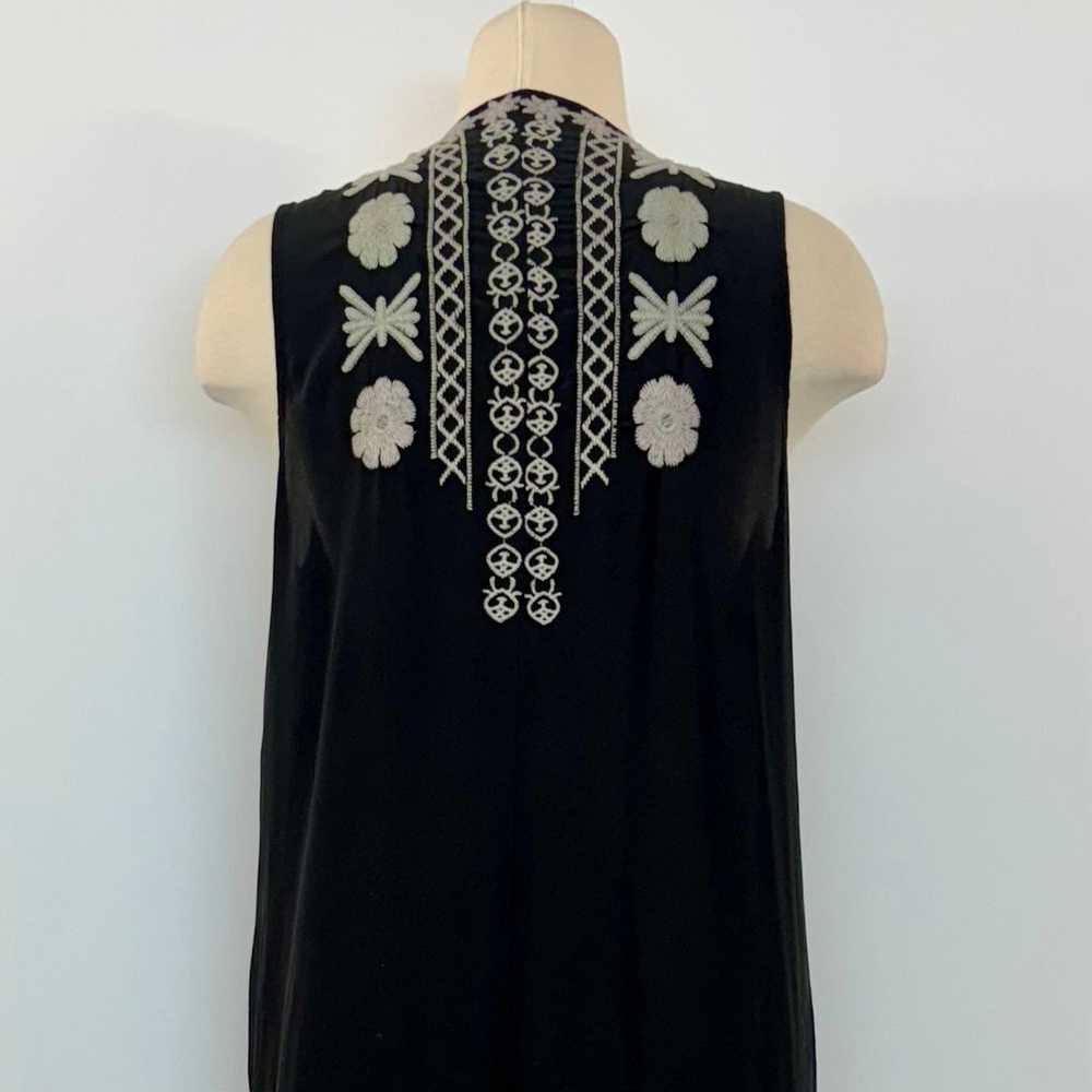 Johnny Was Biya Shia Black Silk Embroidered Relax… - image 6