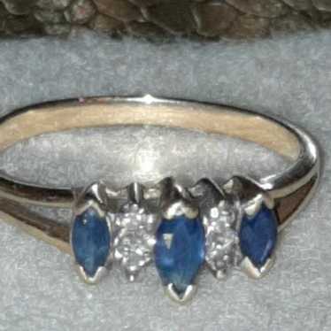 Vintage Samuel Aaron  Sapphire Diamond ring - image 1