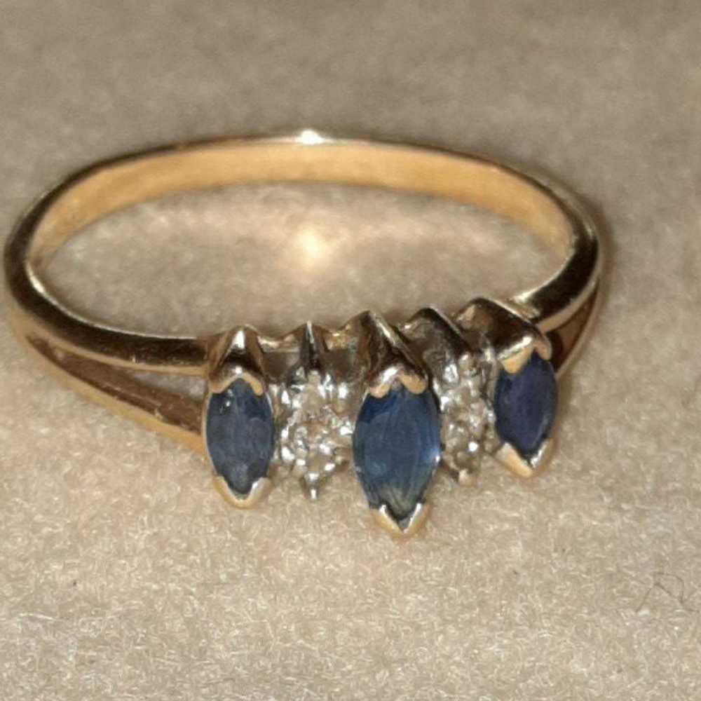 Vintage Samuel Aaron  Sapphire Diamond ring - image 6