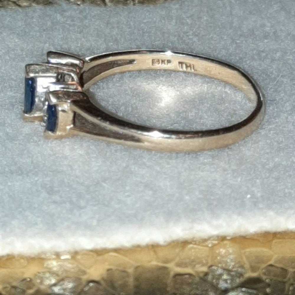 Vintage Samuel Aaron  Sapphire Diamond ring - image 7