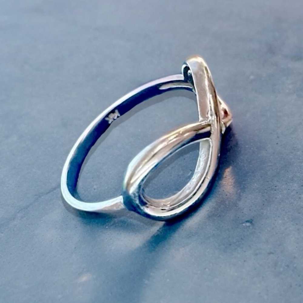 Solid 14K White Gold Infinity Symbol Ring. 14K Wh… - image 3