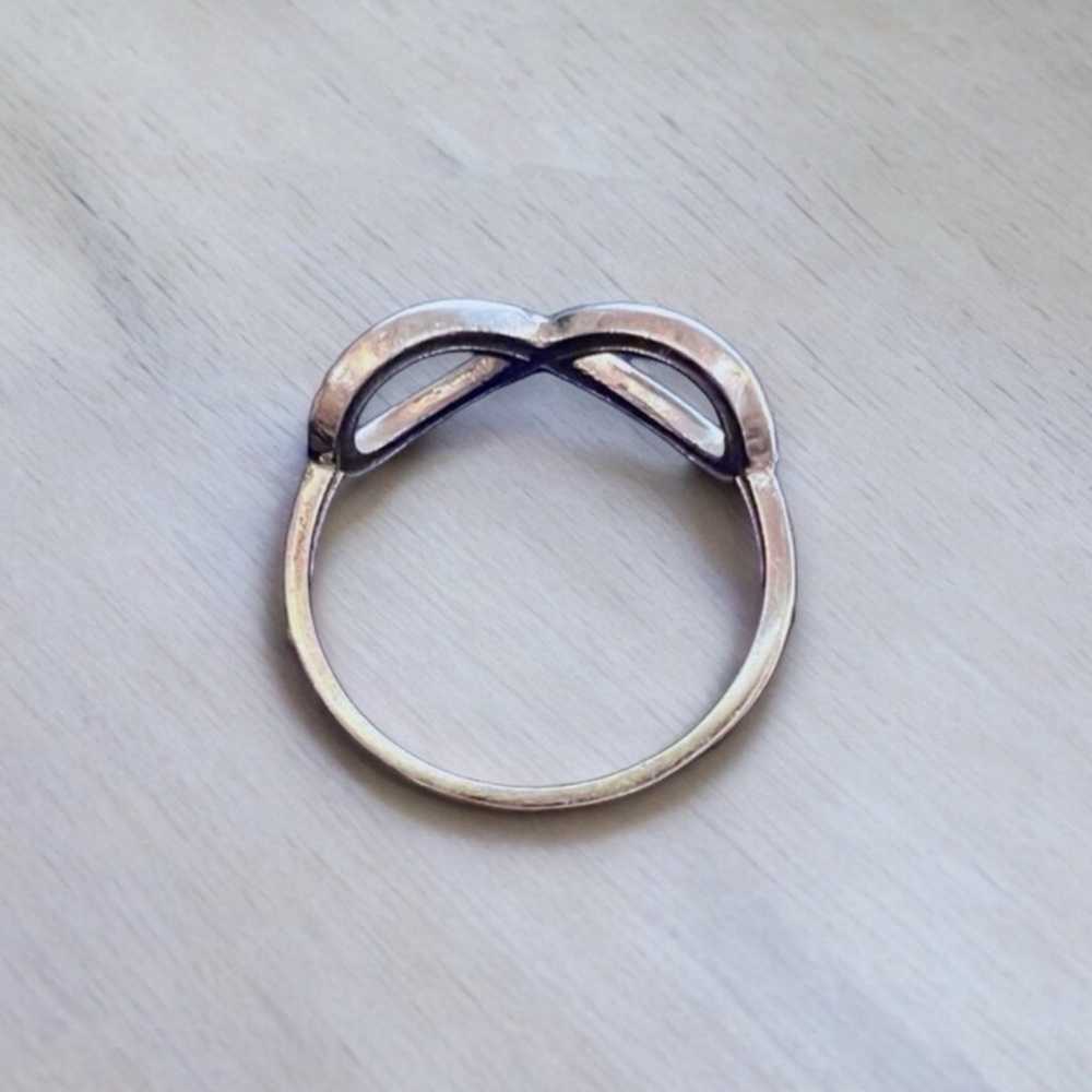 Solid 14K White Gold Infinity Symbol Ring. 14K Wh… - image 4