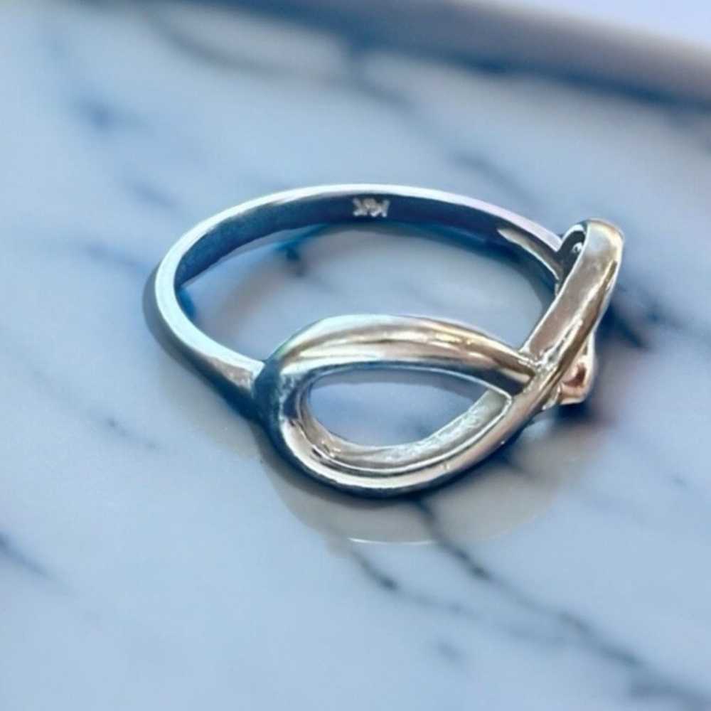 Solid 14K White Gold Infinity Symbol Ring. 14K Wh… - image 5