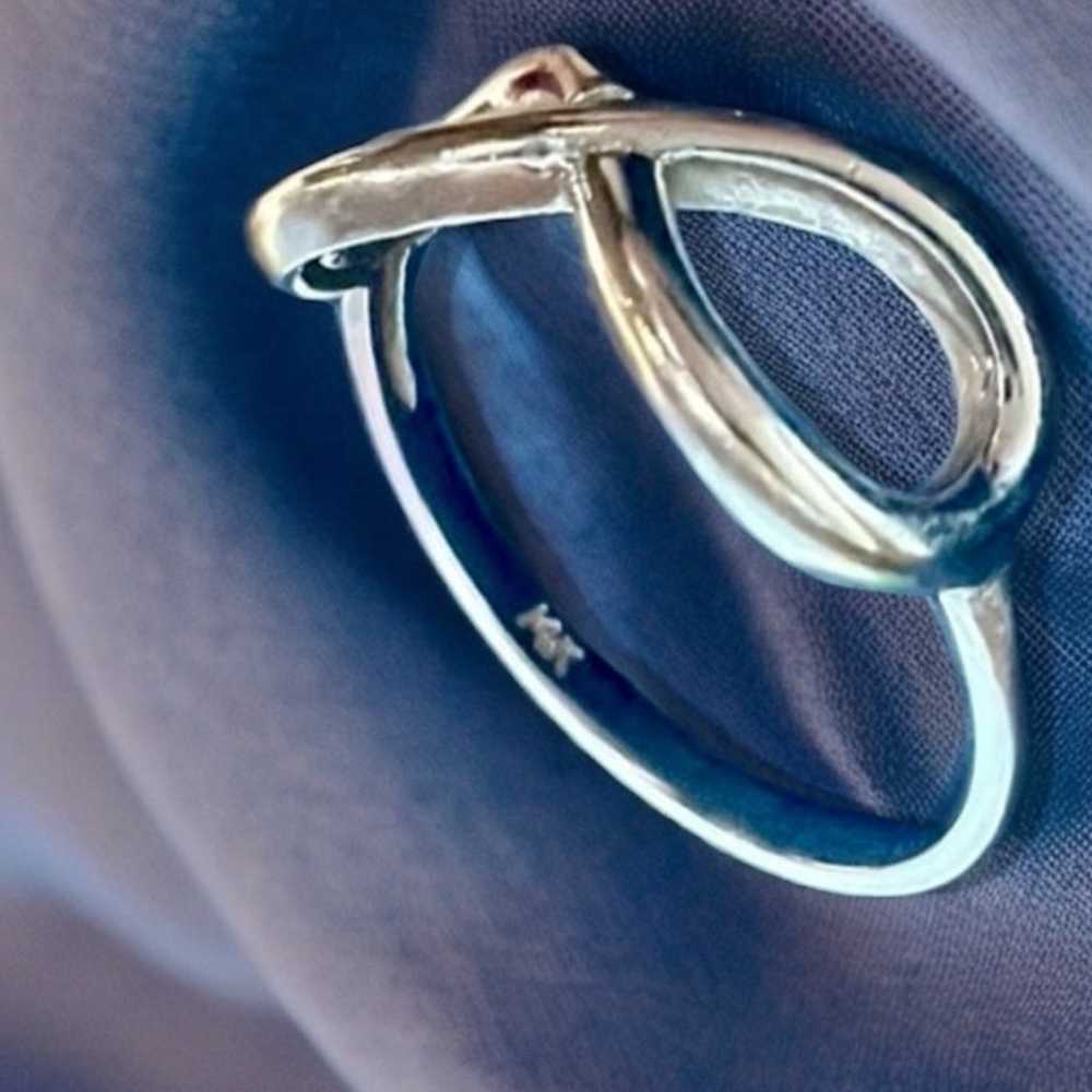 Solid 14K White Gold Infinity Symbol Ring. 14K Wh… - image 7