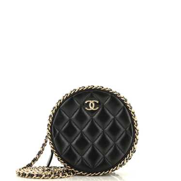 CHANEL Chain Around Round Clutch with Chain Quilte