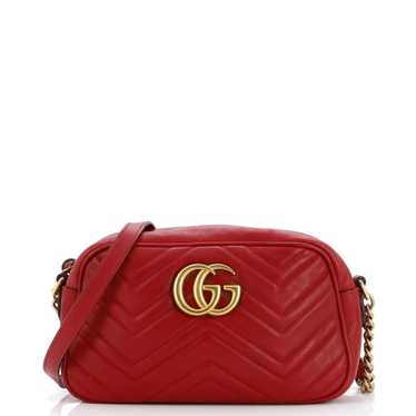 GUCCI GG Marmont Shoulder Bag Matelasse Leather Sm