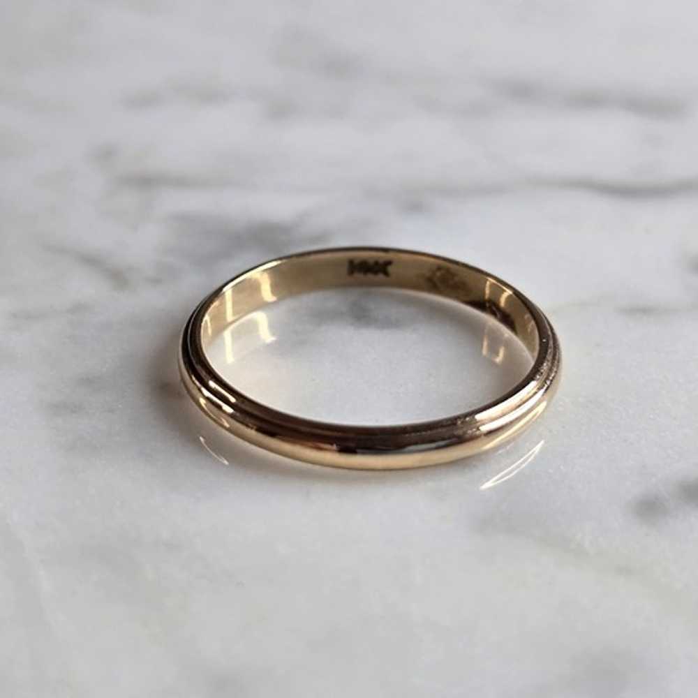 Womens Vintage Estate 14K Yellow Gold Band Weddin… - image 4