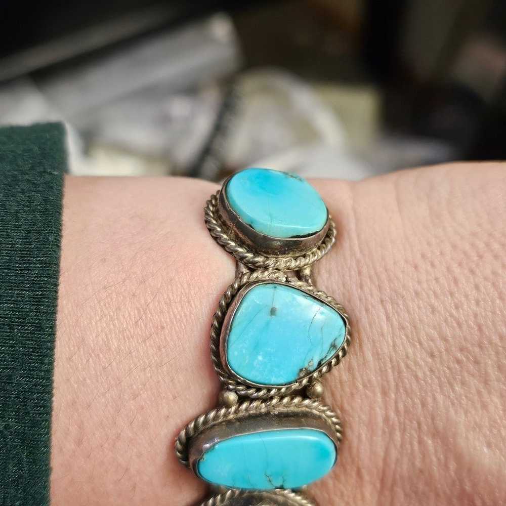 Vintage 5 stone cuff bracelet - image 7