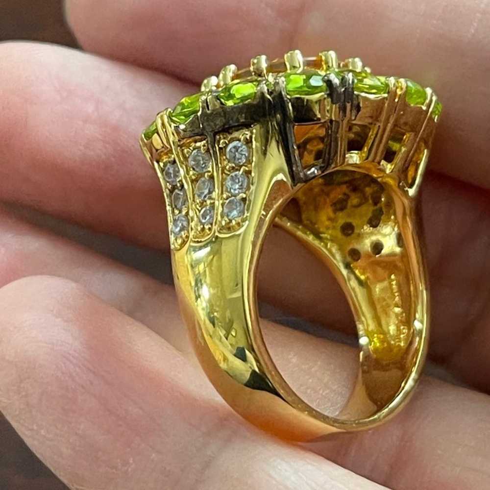 Genuine peridot citrine gold plated sterling silv… - image 6