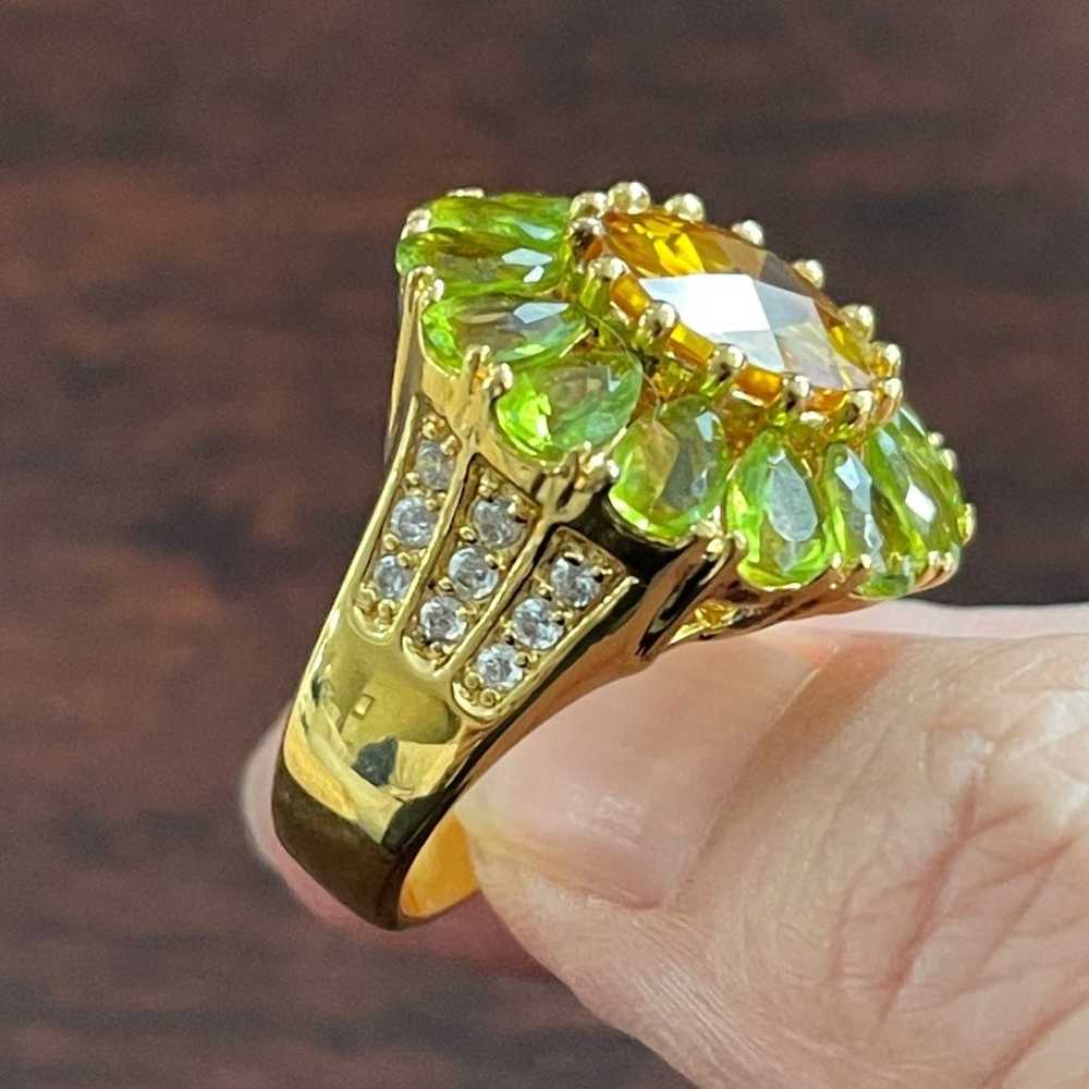 Genuine peridot citrine gold plated sterling silv… - image 8