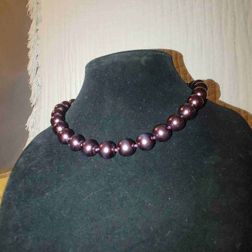 Roycroft Dayna Large Necklace Purple Round Beads … - image 6