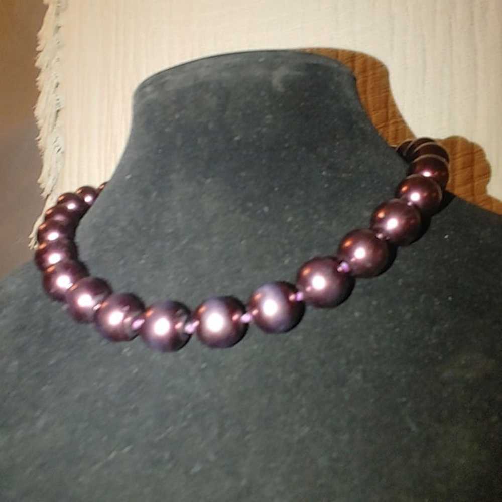 Roycroft Dayna Large Necklace Purple Round Beads … - image 7