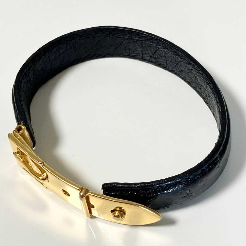 GUCCI Vintage Bracelet Black Gold Belt☆ - image 2