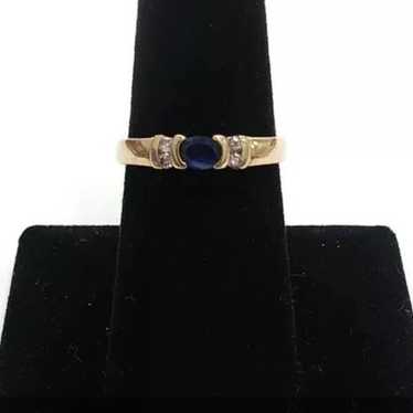 14k Sapphire and Diamond Ring - image 1