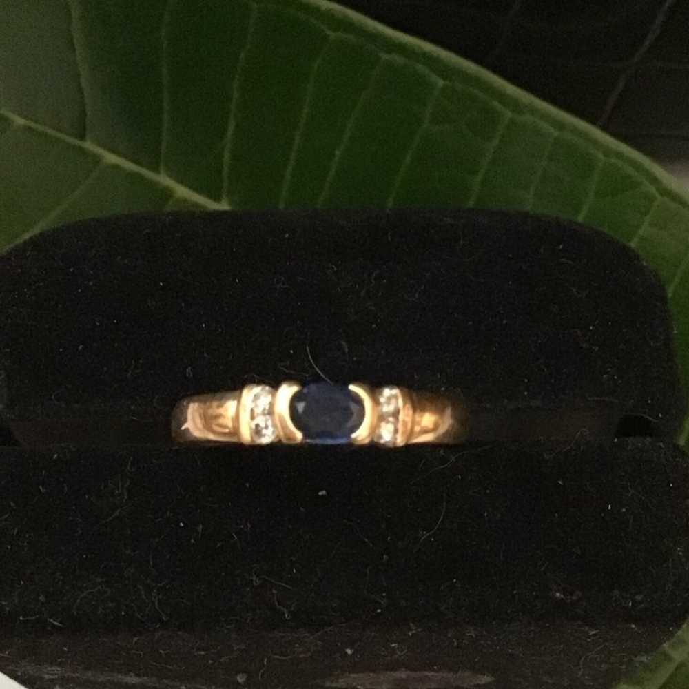 14k Sapphire and Diamond Ring - image 2