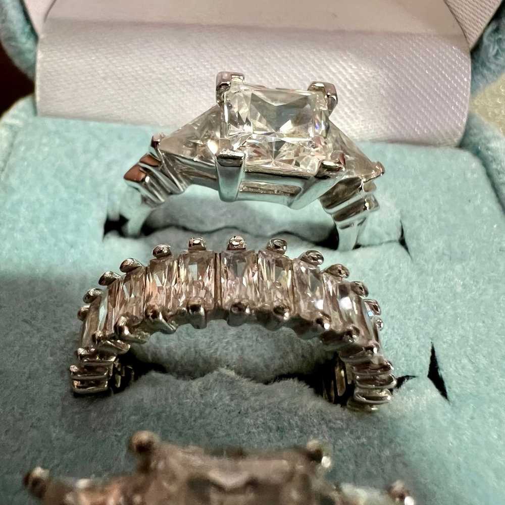 Gorgeous vintage Sw Sterling.925 CZ Ring Set Size… - image 8