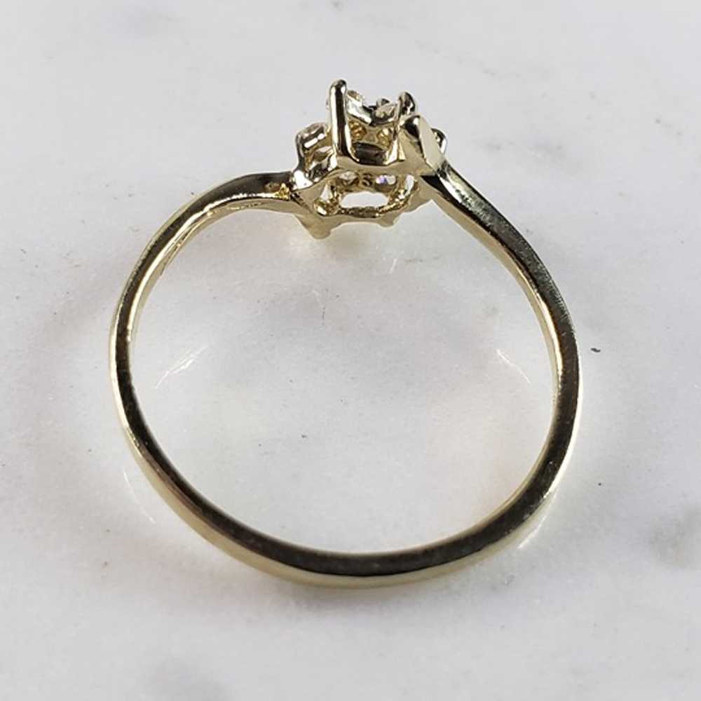 Womens Vintage Estate 14K Yellow Gold Diamond Sap… - image 3