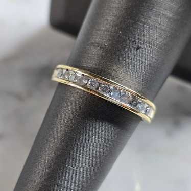 Womens Vintage Estate 10K Yellow Gold Diamond Rin… - image 1