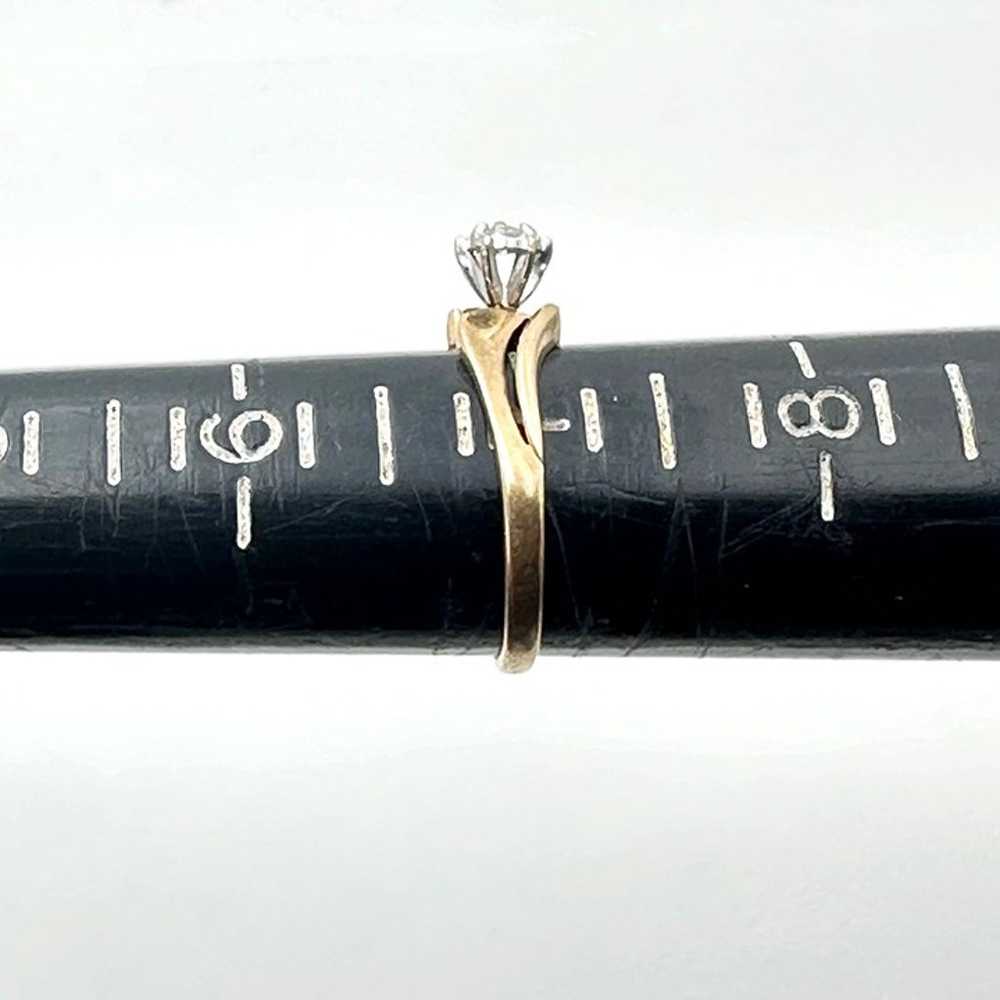 Womens Ring 10K Yellow Gold Diamond 1.5 Gram Size… - image 8