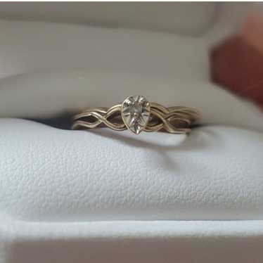 Vintage 10k Gold Wedding Band and CZ 10k gold ring