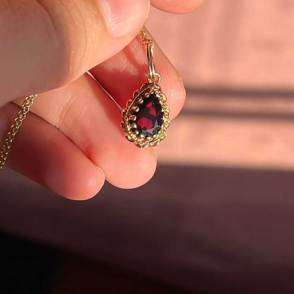 14 kt vintage Garnet necklace - image 5