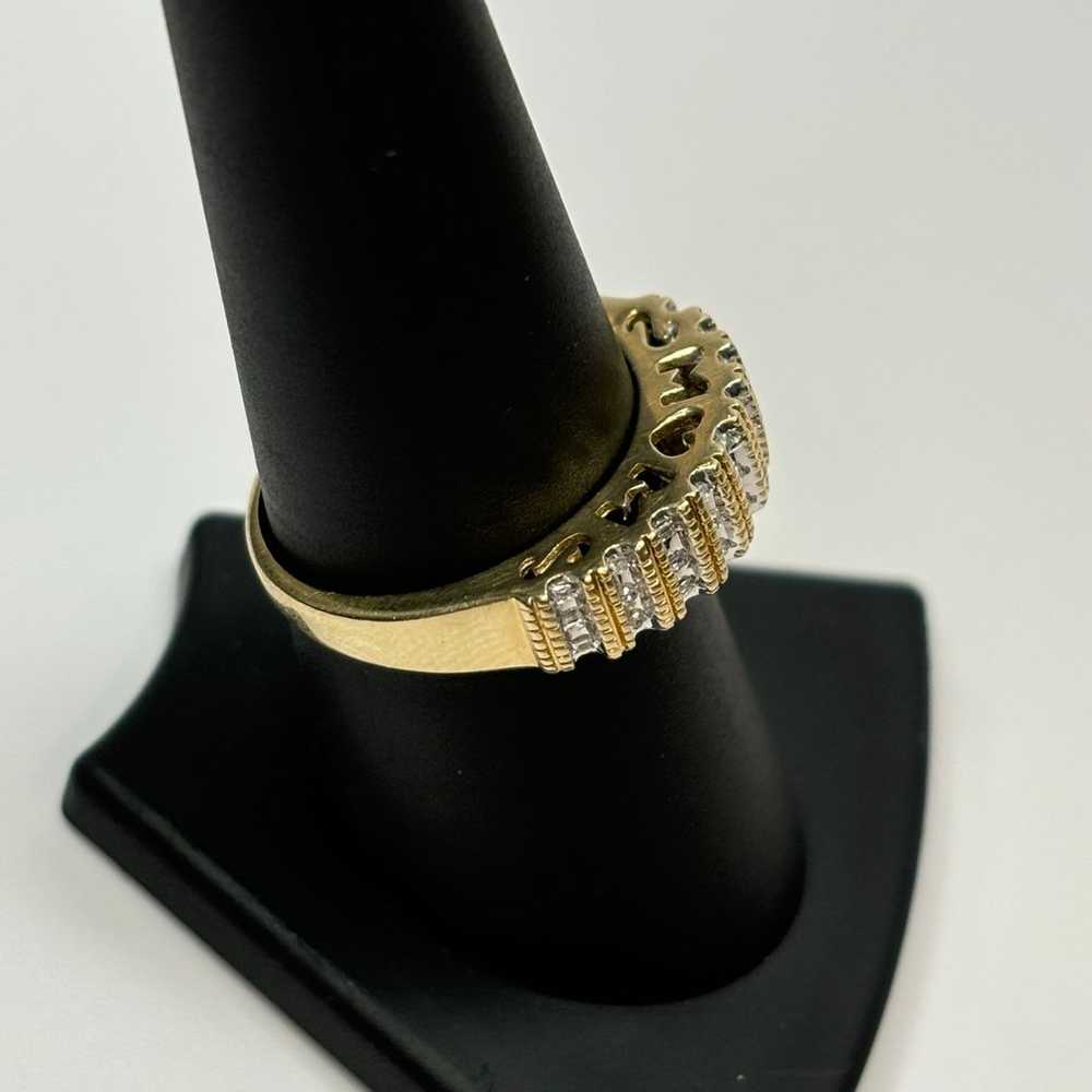 Vintage 10K Yellow Gold Diamond Mom Ring - image 5