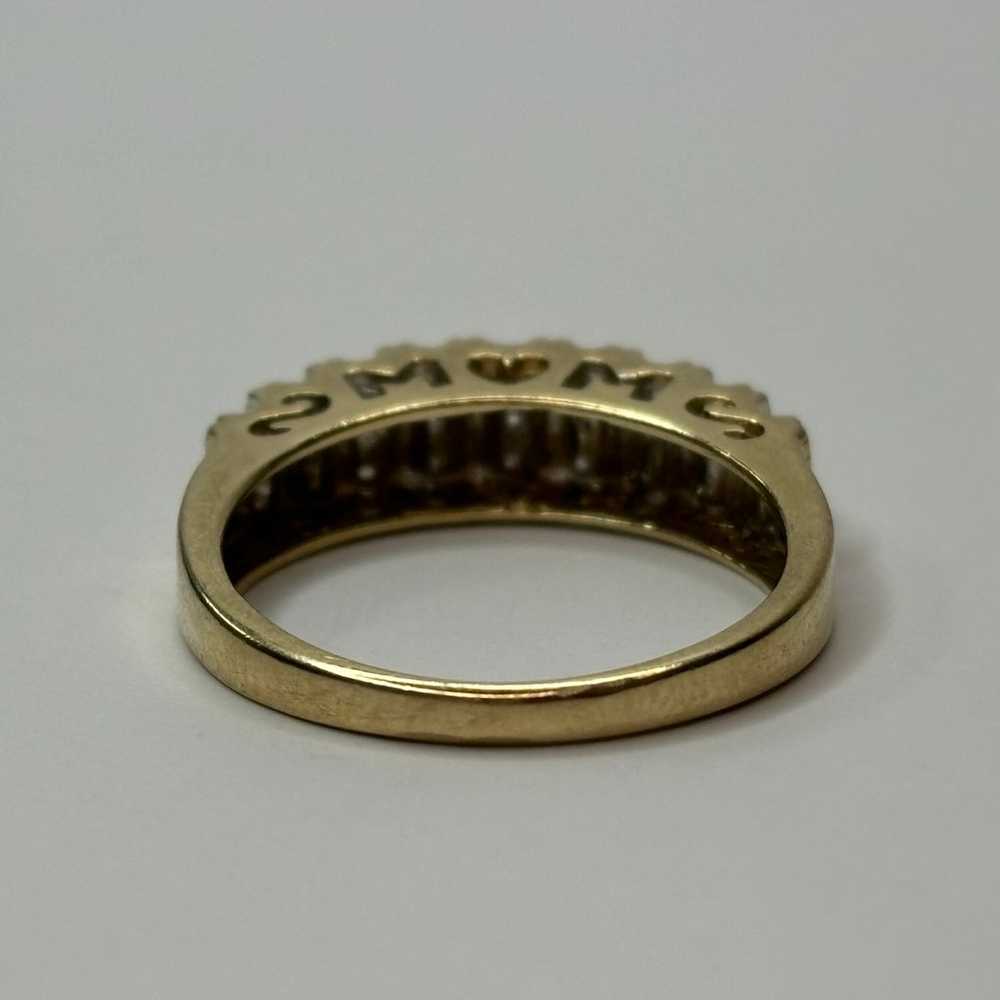 Vintage 10K Yellow Gold Diamond Mom Ring - image 7