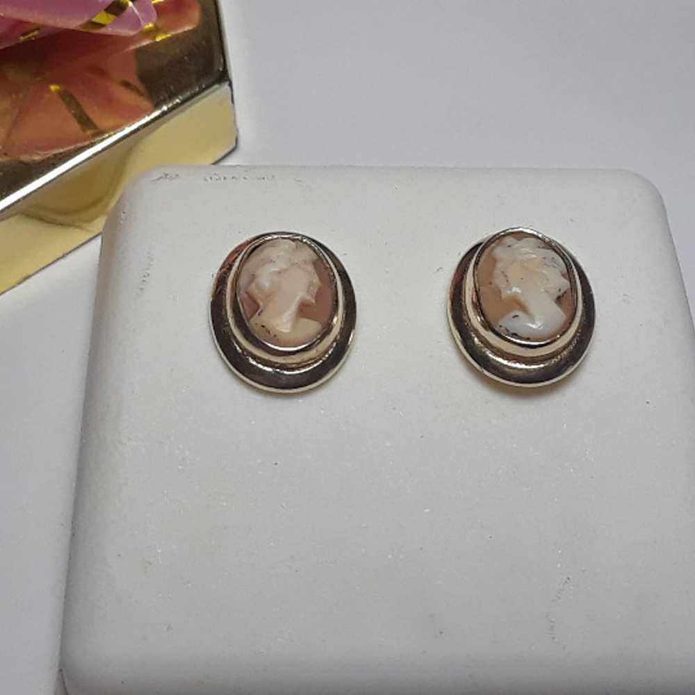 Cameo Bezel w/Dropped edge 14Kt Ear15432 - image 2