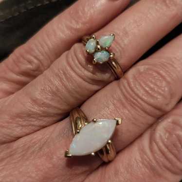 10K Gold RING NATURAL Marquise Opal