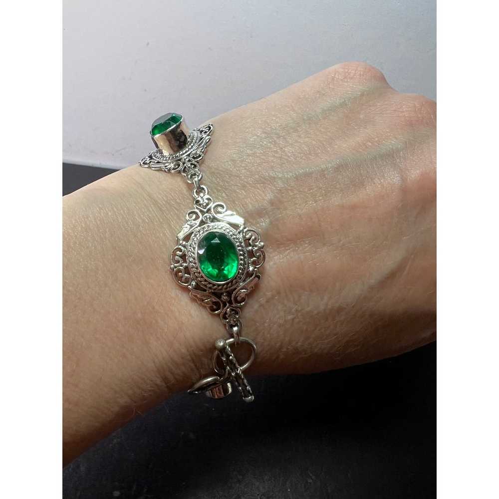 The Green Queen Sterling silver toggle bracelet w… - image 1