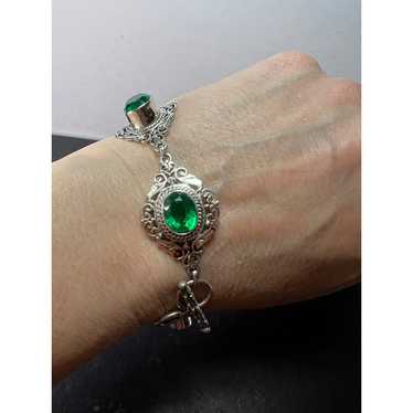 The Green Queen Sterling silver toggle bracelet w… - image 1