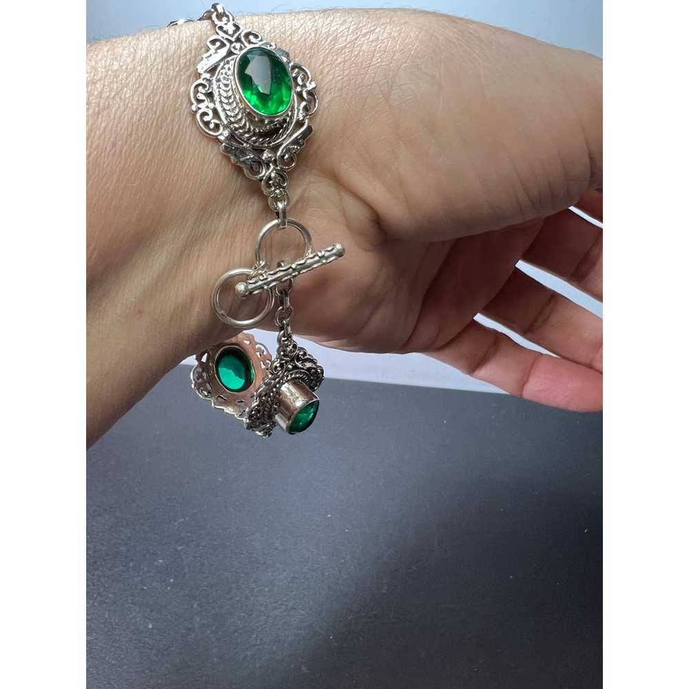 The Green Queen Sterling silver toggle bracelet w… - image 3