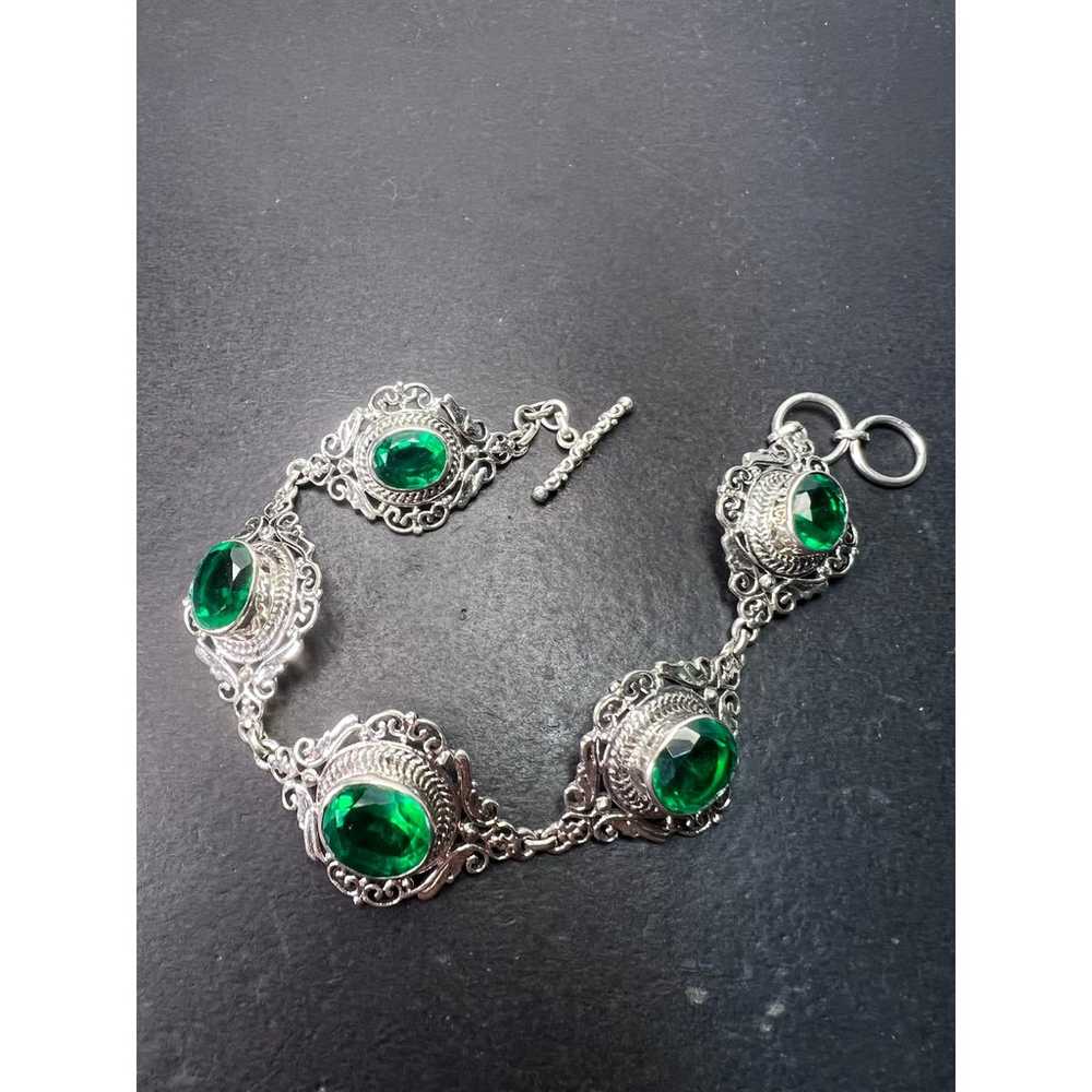 The Green Queen Sterling silver toggle bracelet w… - image 5