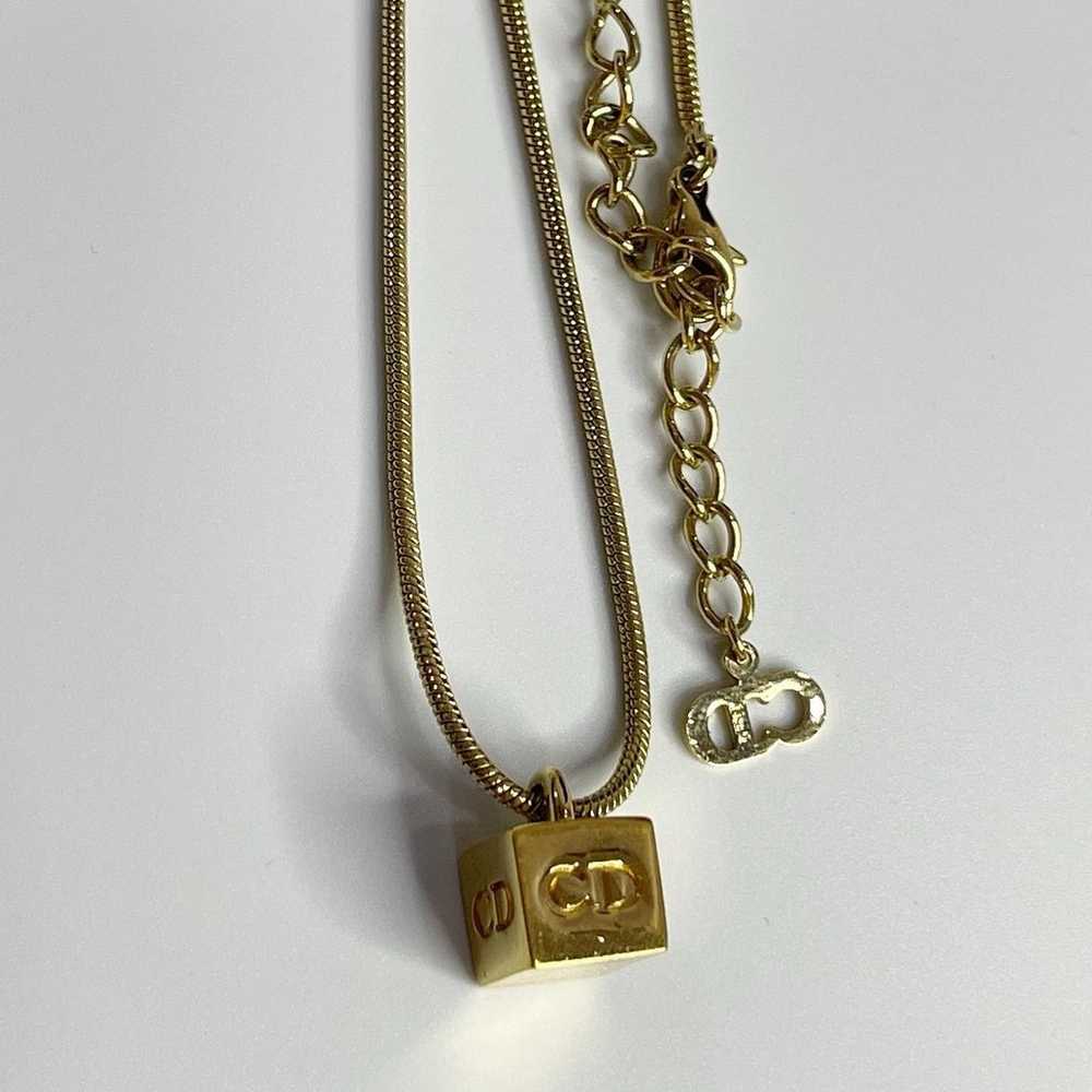 Vintage Dior Cube Gold Necklace - image 2