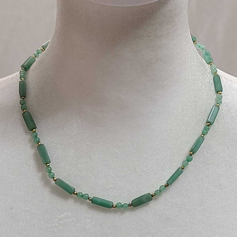 Vintage Jade Beaded Necklace  ***READ DESCRIPTION… - image 1