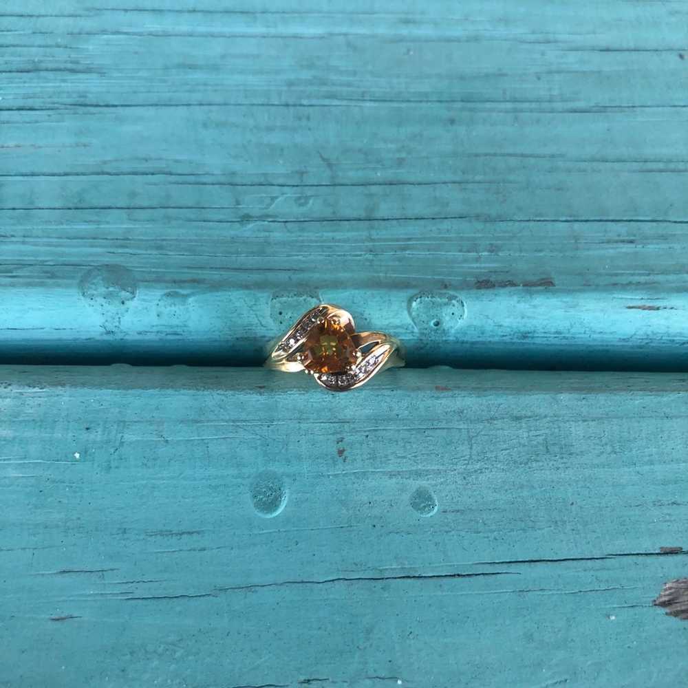 Beautiful Vintage 10k Solid Yellow Gold Citrine &… - image 3