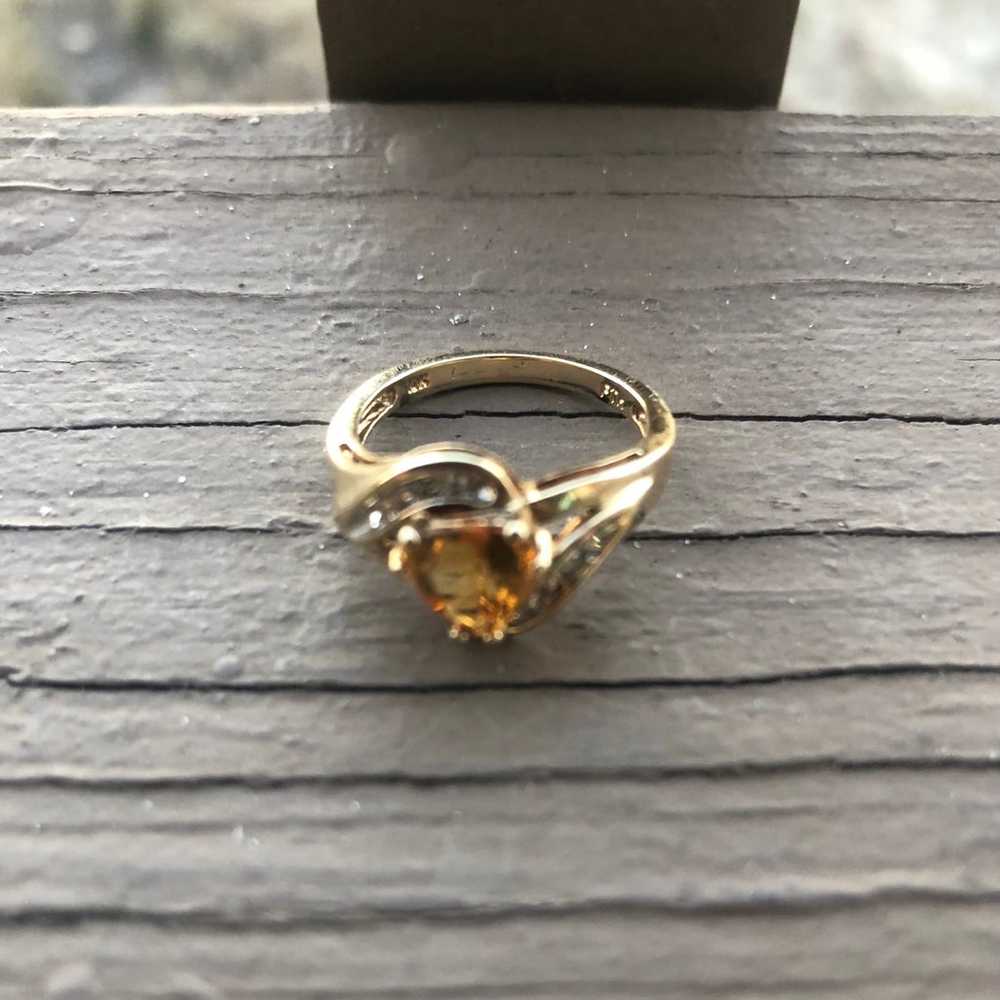 Beautiful Vintage 10k Solid Yellow Gold Citrine &… - image 5