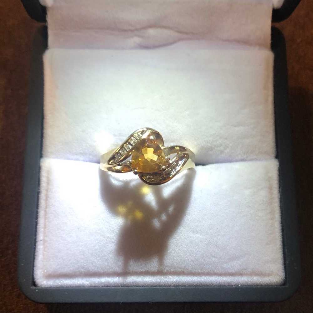 Beautiful Vintage 10k Solid Yellow Gold Citrine &… - image 6