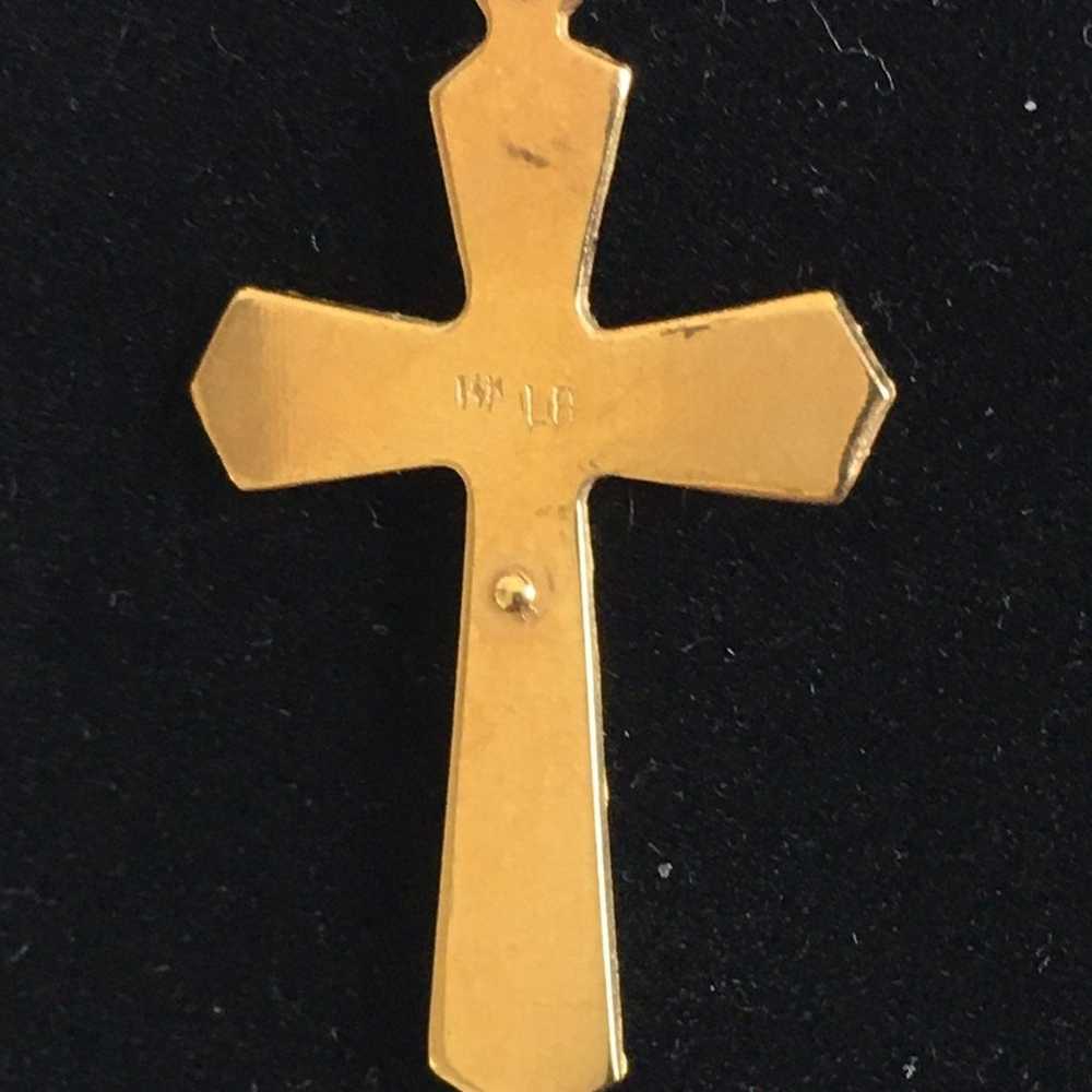 Vintage 14k solid gold Crucifix Pendant - image 4