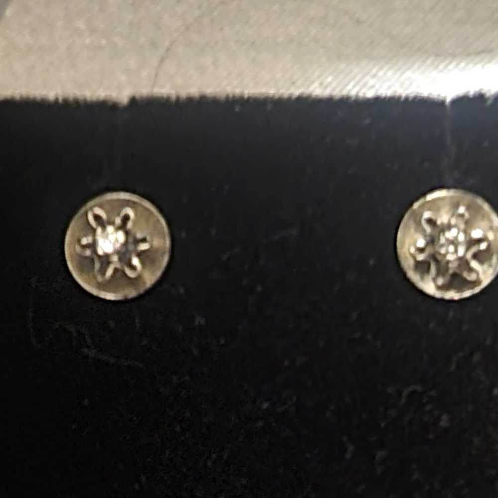 Vintage 14kt White Gold Diamond studs - image 10