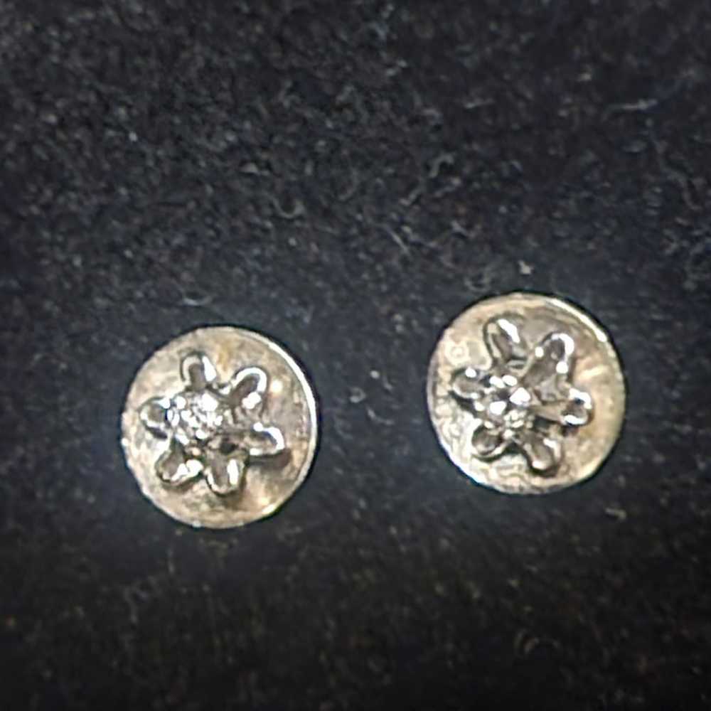 Vintage 14kt White Gold Diamond studs - image 2