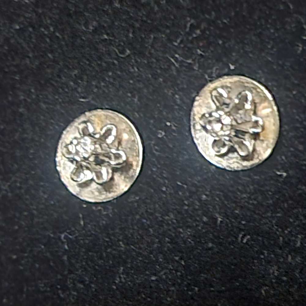 Vintage 14kt White Gold Diamond studs - image 7