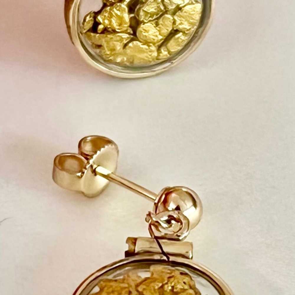 vintage 14k yellow gold earrings - image 2